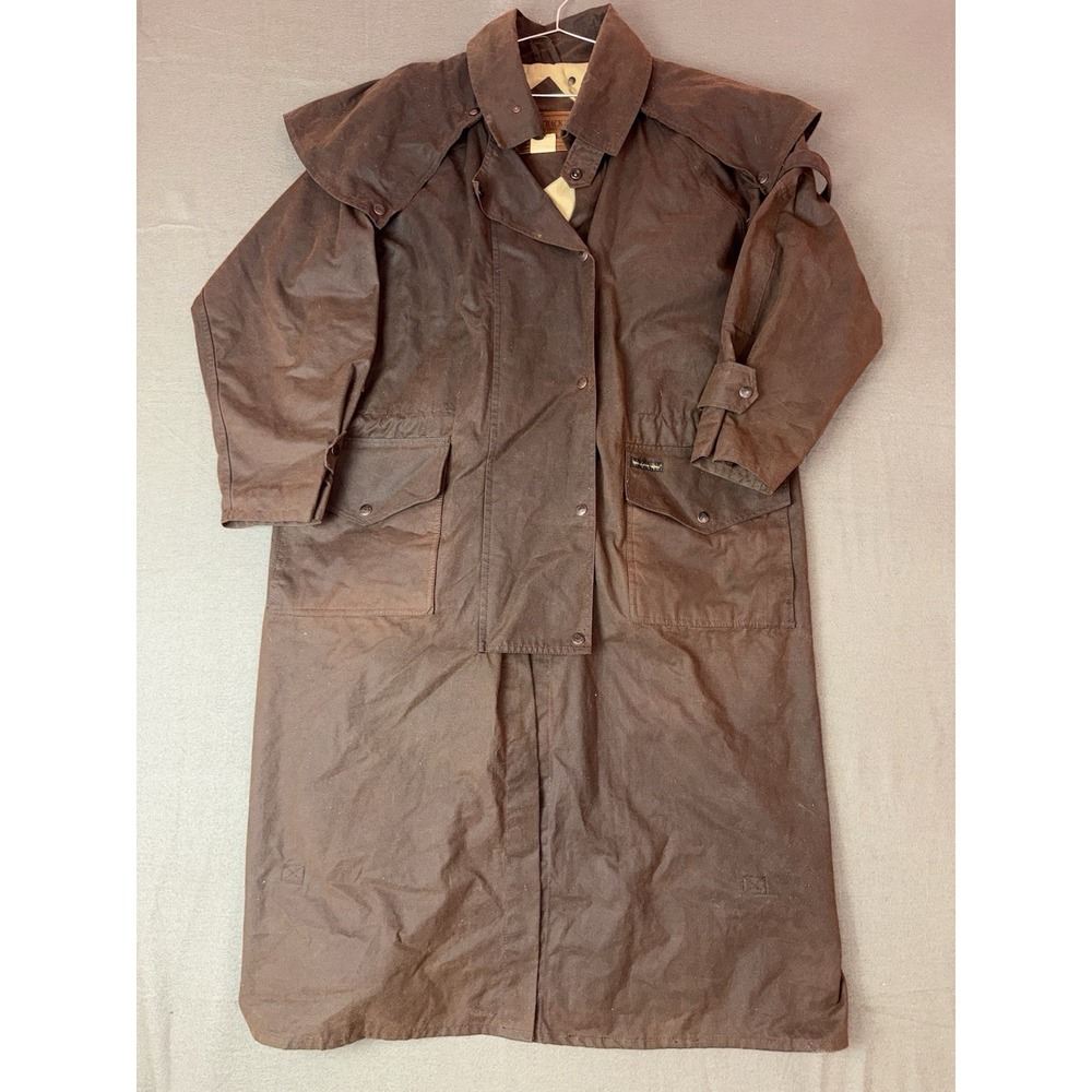 Vintage Australian Outback Brown Oilskin Duster Men’s Large